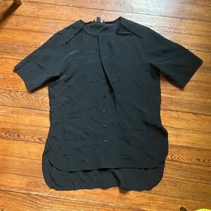 COS 100% Silk Short Sleeve Button Down Blouse